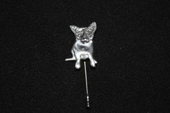 Blue Dog Sterling Silver Dog Stick Pin with @Rodrigue & "Sterling" on back
