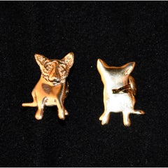Blue Dog Sterling/Gold Plated Cufflinks with @Rodrigue & "Sterling" on back