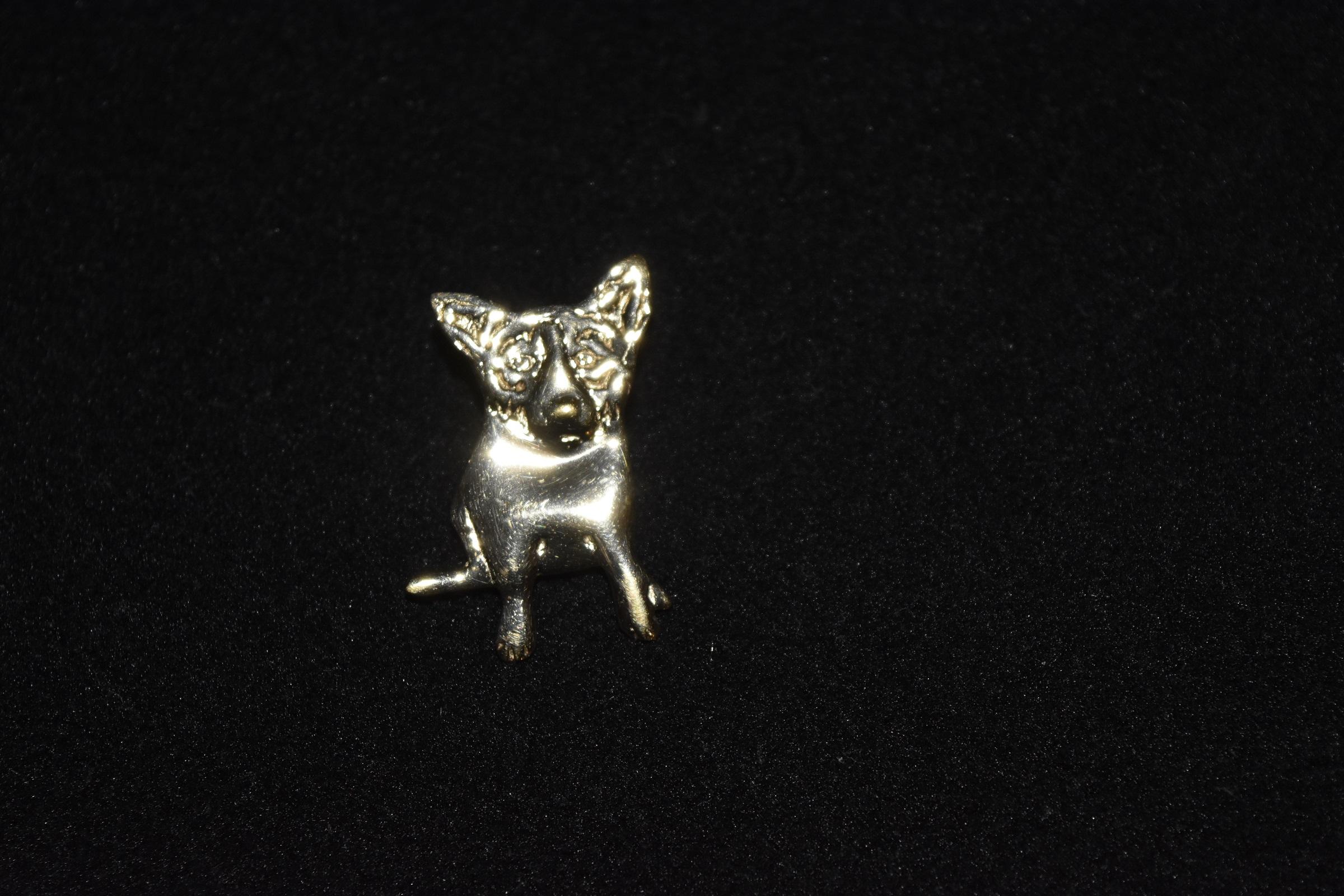 Blue Dog Sterling/Gold Plated Dog Pendant with @Rodrigue & "Sterling" on back - Art by George Rodrigue
