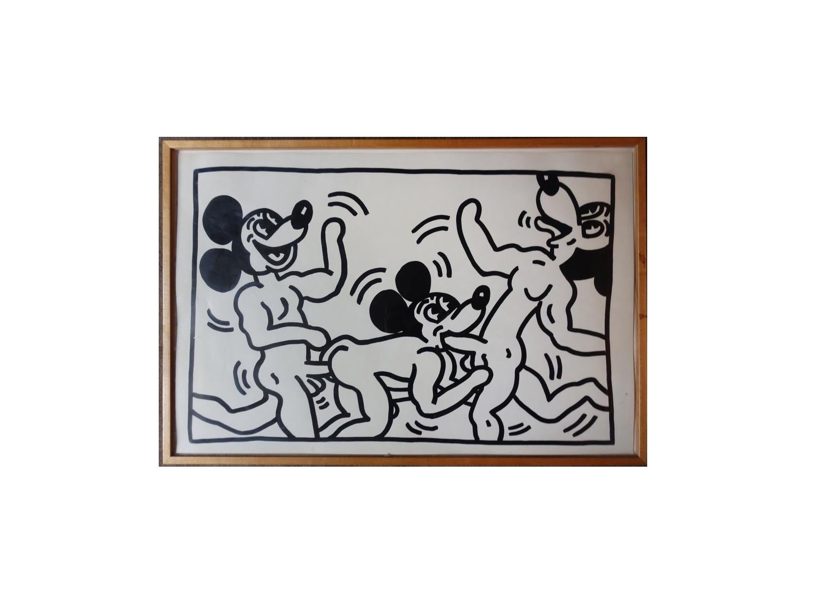 Keith Haring Nude - Untitled (Mickey Mouse)