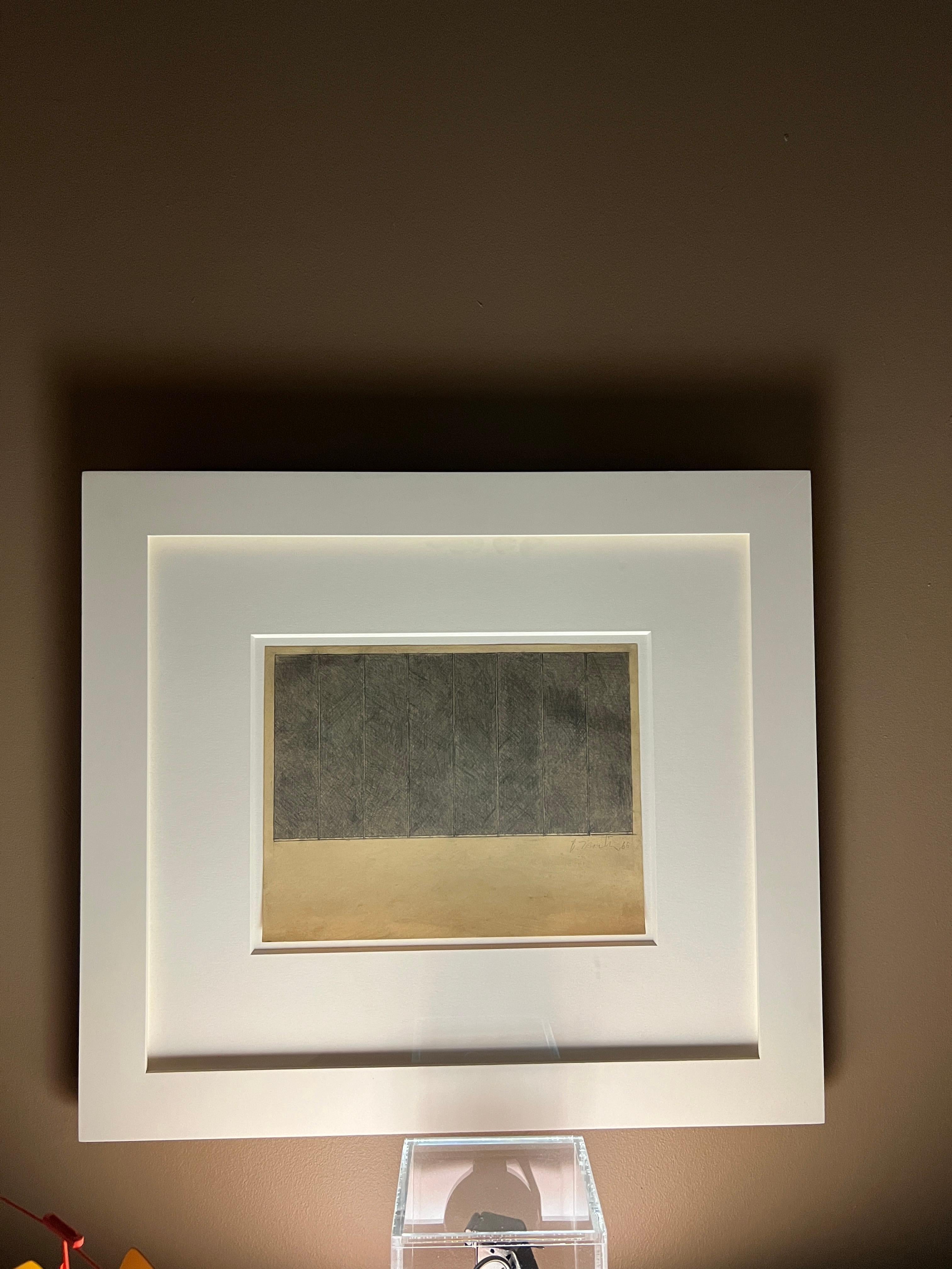 Sans titre, 1966 - Marron Abstract Drawing par Brice Marden