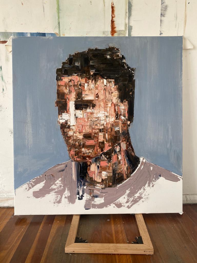 Untitled (Portrait) - Painting by Michael Angel