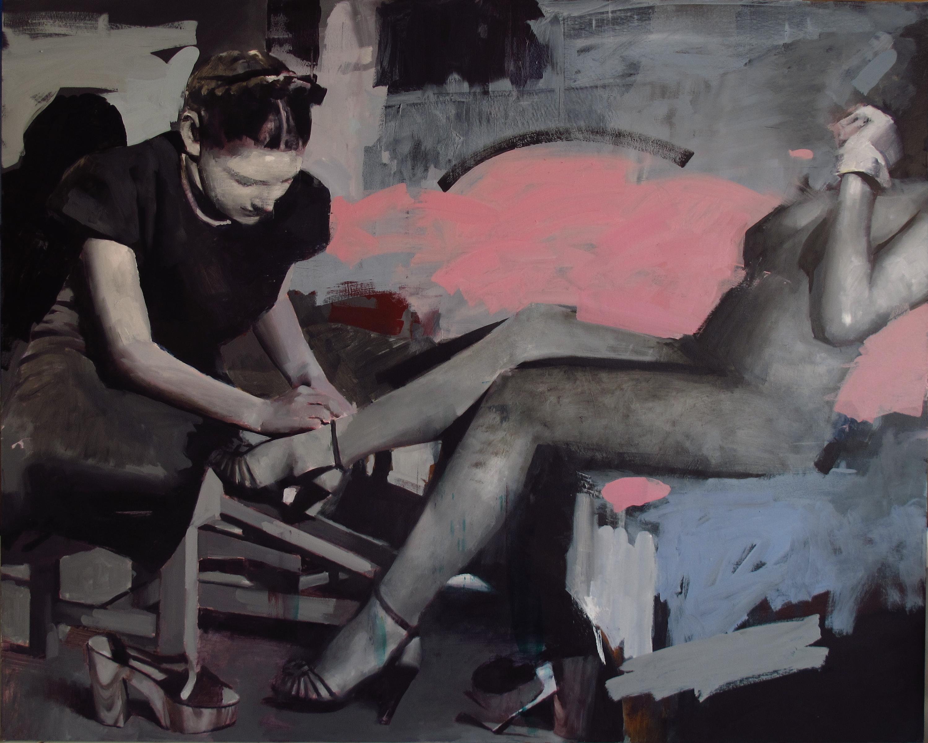 Mark Tennant Figurative Painting - Before the Show