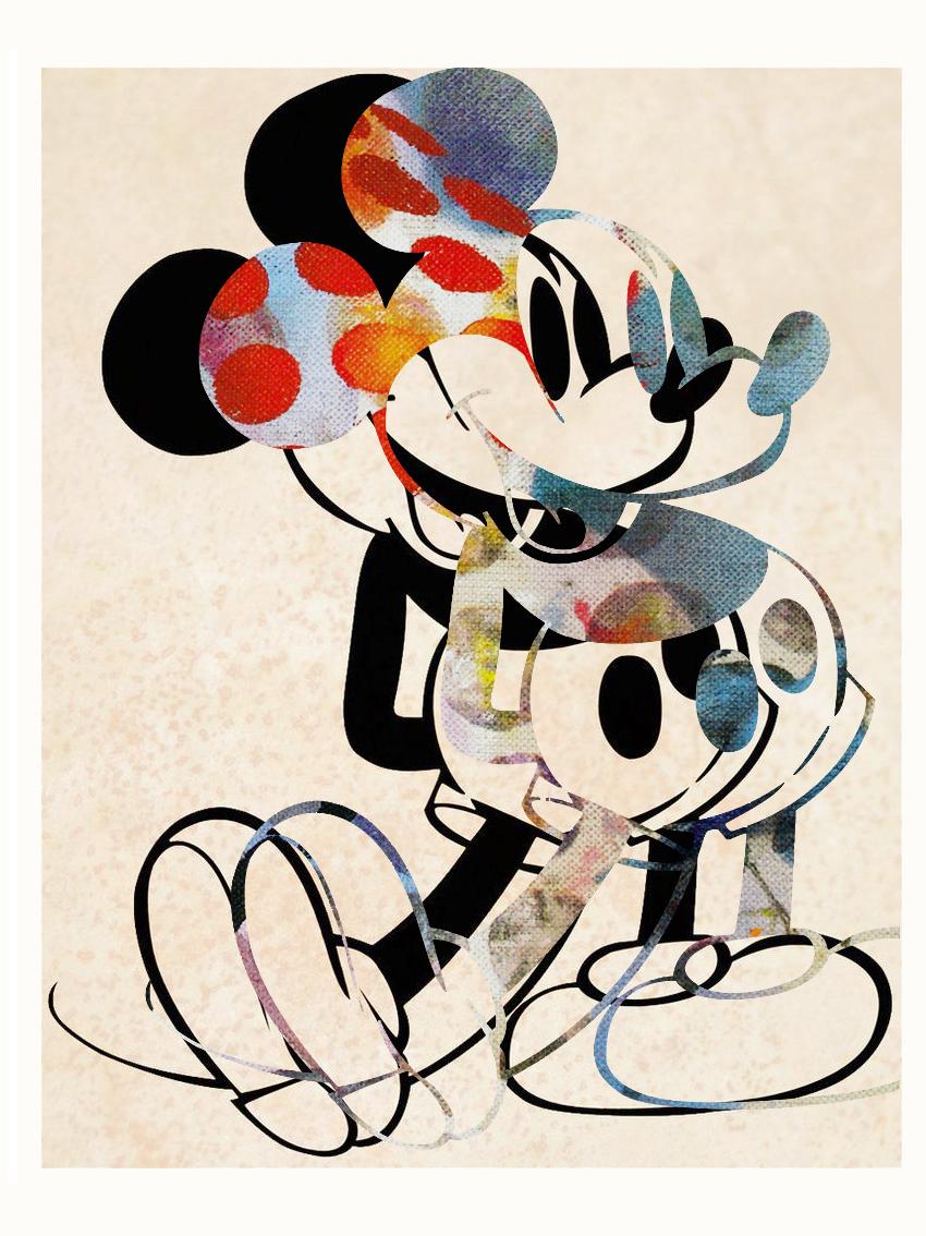 Francisco Nicolás Portrait Print - M003-Figurative, Pop art. Street art, Modern, Contemporary, Abstract Mickey Mous