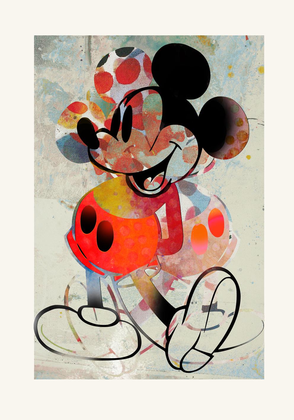 M002-Figurative, Street art, Modern, Pop art, Contemporary, Abstract Mickey Mous - Mixed Media Art by Francisco Nicolás