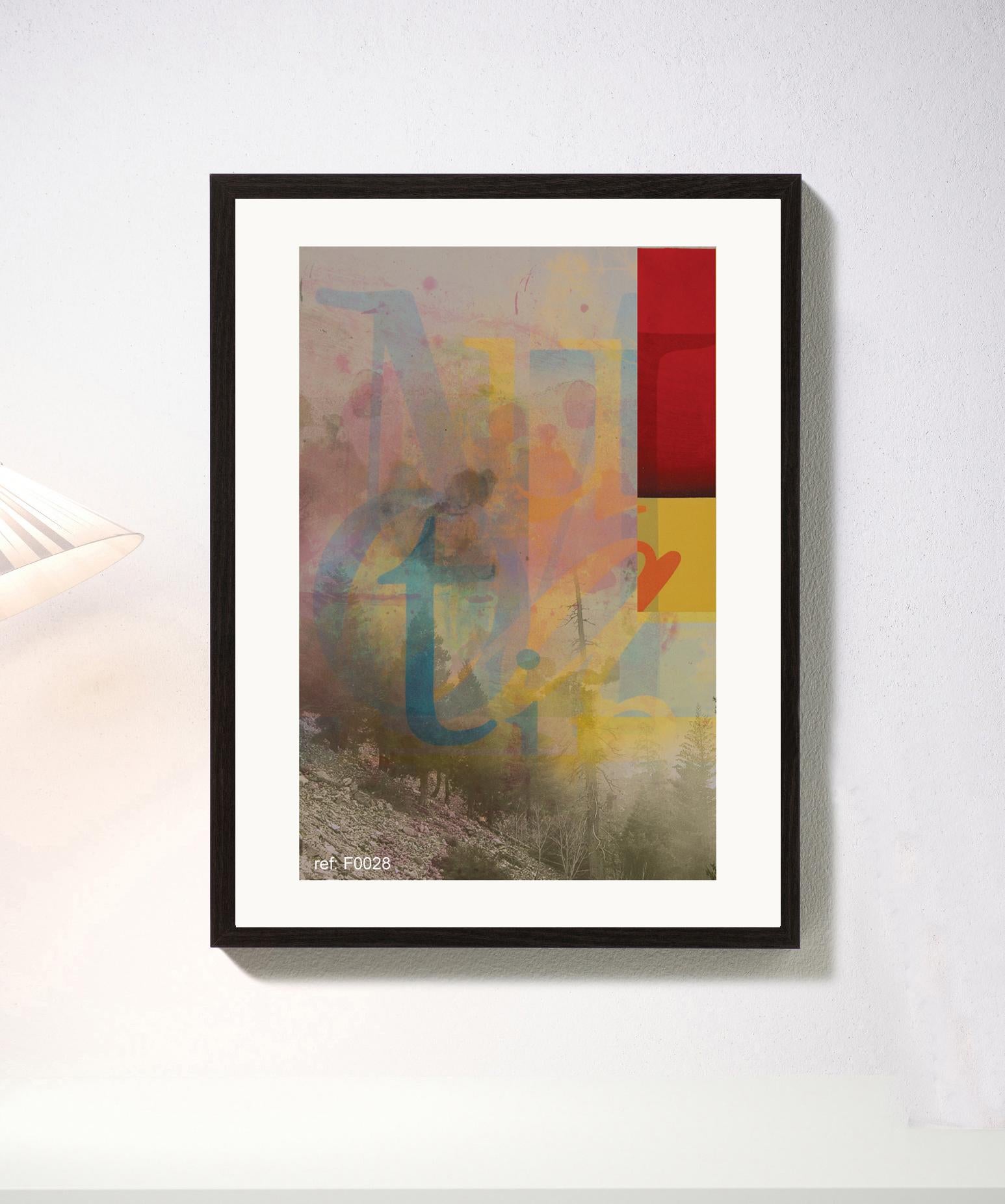 Mountains VII - Contemporary, Abstract, Modern, Pop art, Surrealist, Landscape - Print by Francisco Nicolás