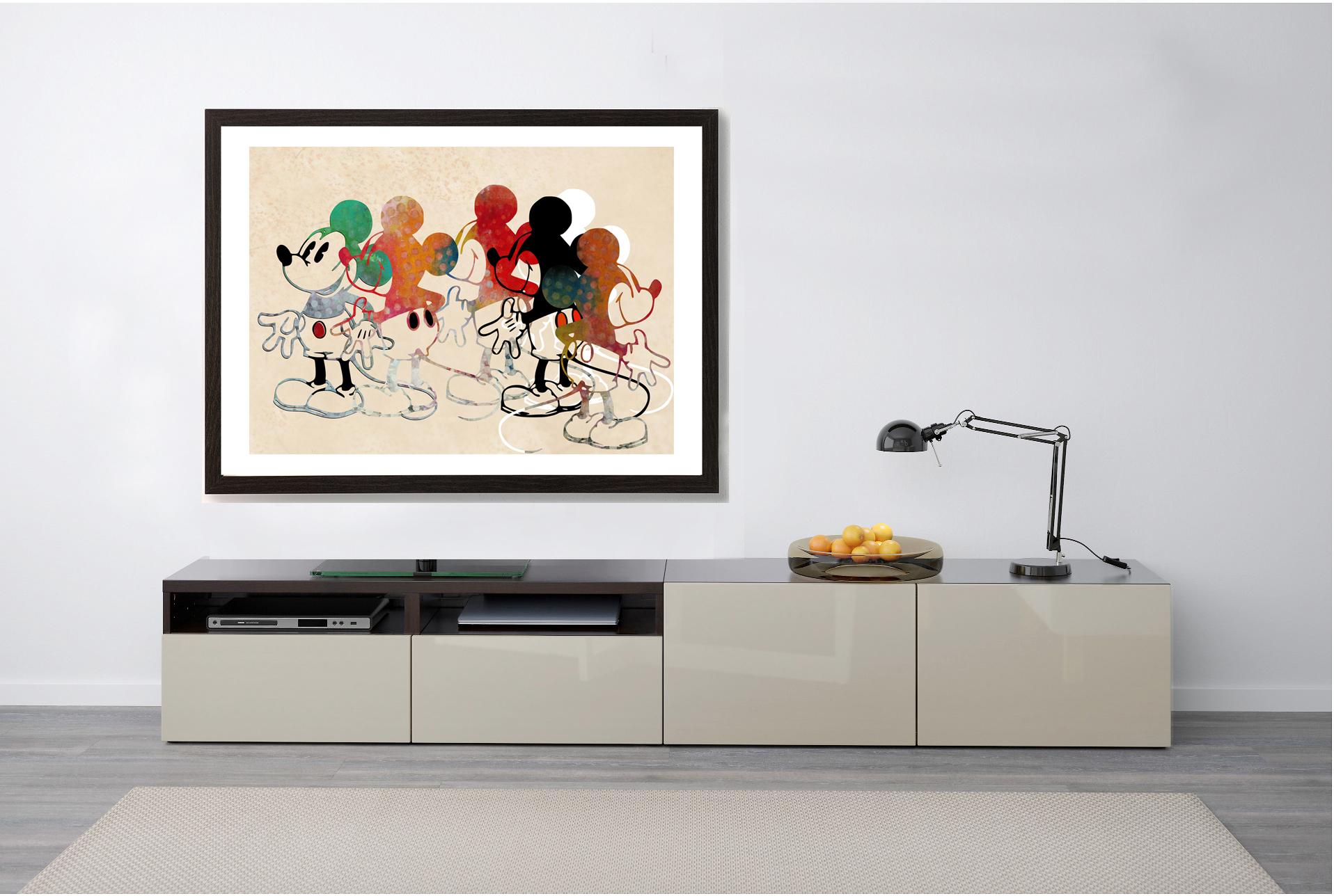 M010-Figurative, Street art, Pop art, Modern, Contemporary, Abstract Mickey Mous - Print by Francisco Nicolás