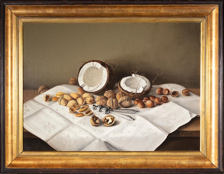 Tabletop with Coconut and Nuts - Painting by Frank Harrison Miller 