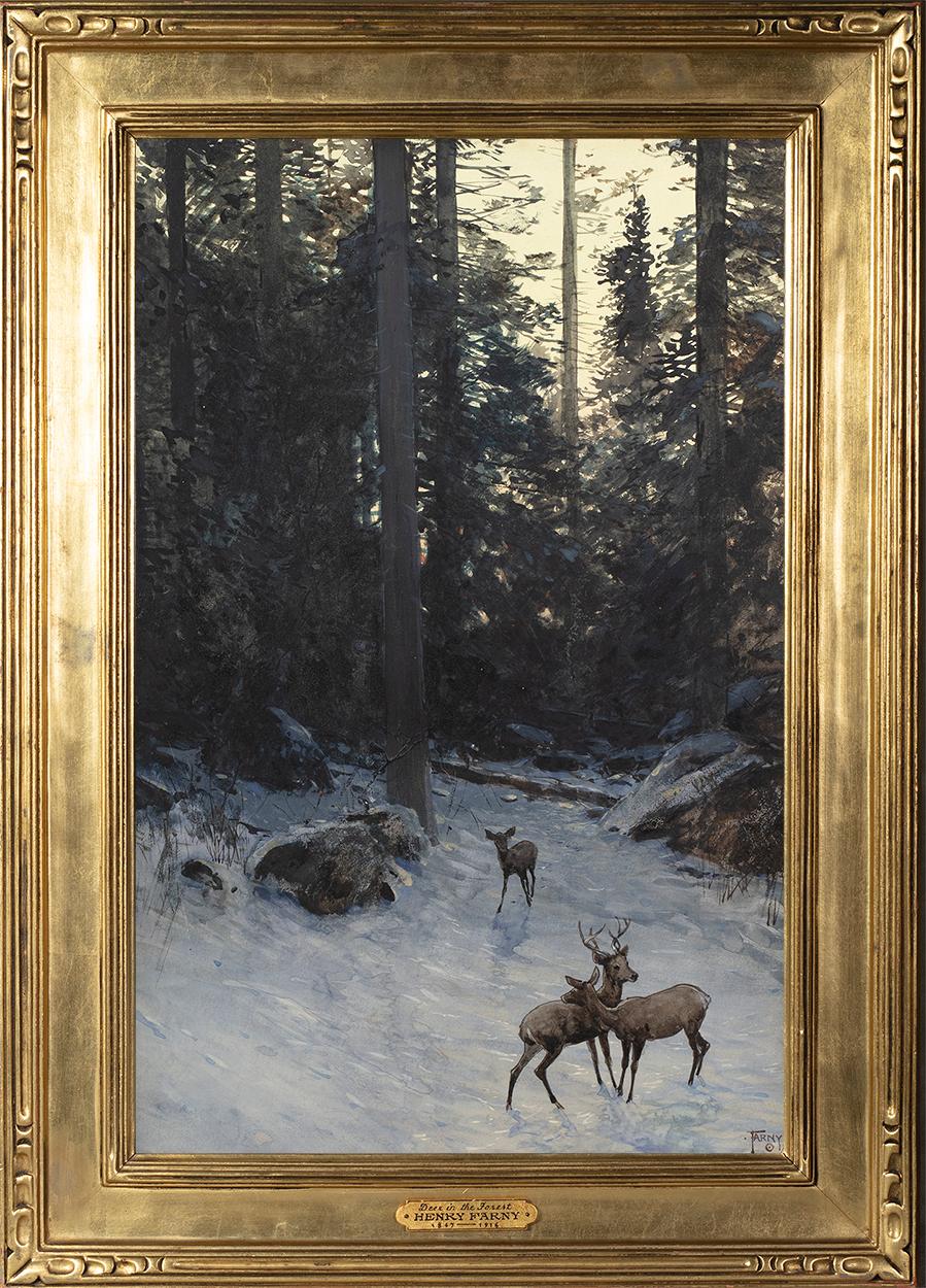 Hirsch im Wald – Painting von Henry F. Farny 