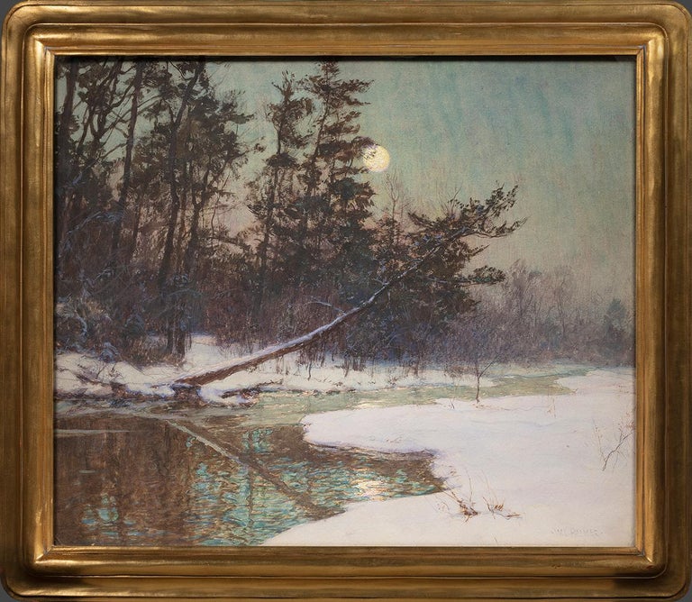 Moonrise Over a Snowy Landscape - Art by Walter Launt Palmer