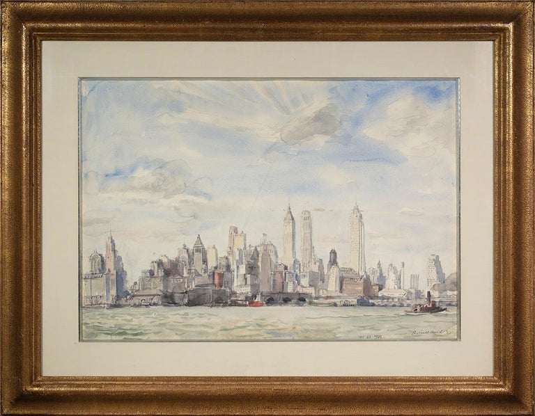 Lower Manhattan Skyline - Art by Reginald Marsh
