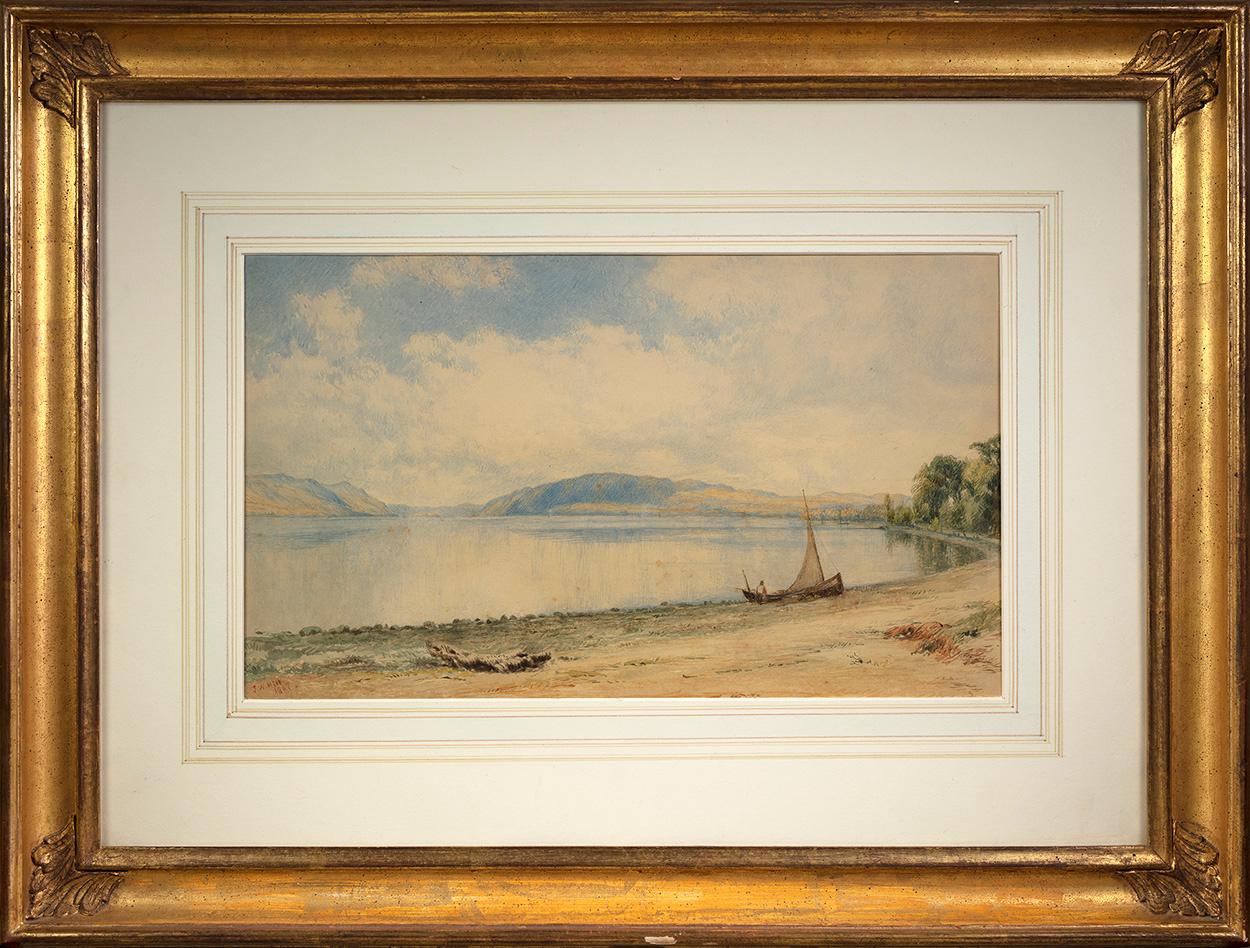 „On the Hudson Looking North“ – Art von John William Hill
