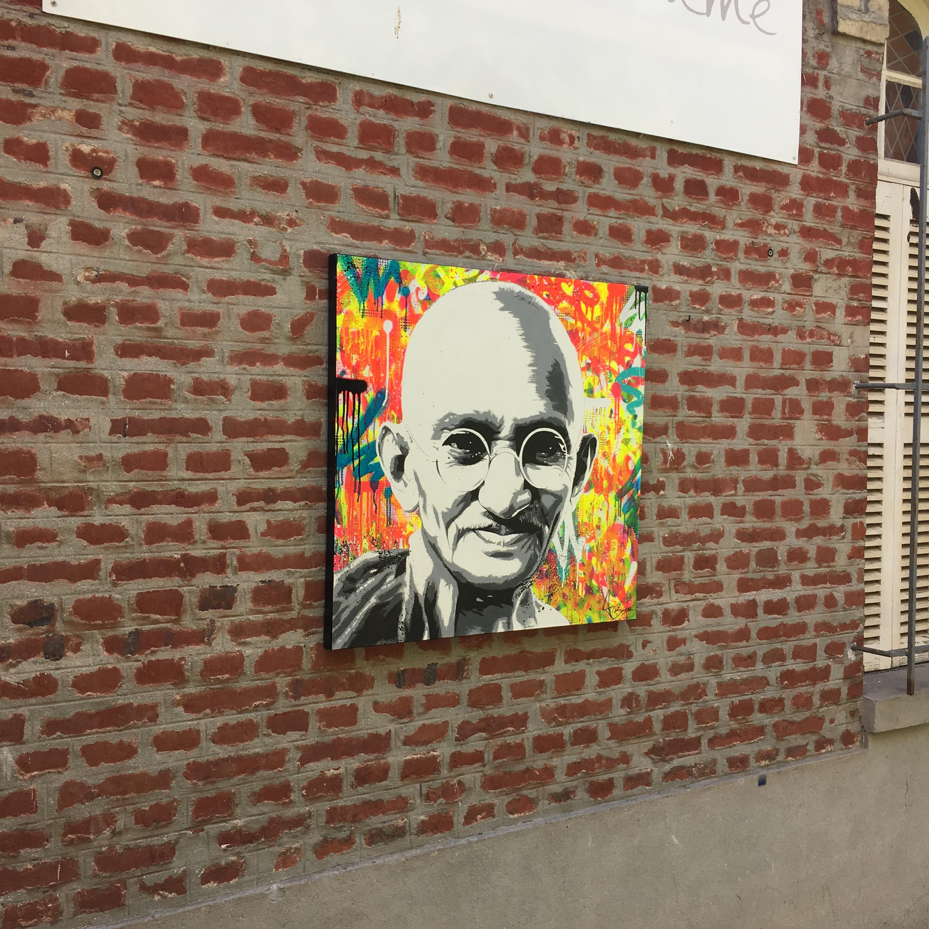 Gandhi - Painting by Bardou Vincent
