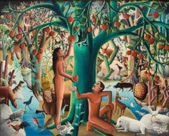 Paradis Terrestre, datiert Dimanche 30 Aout 1953, haitianische Kunst, Haiti