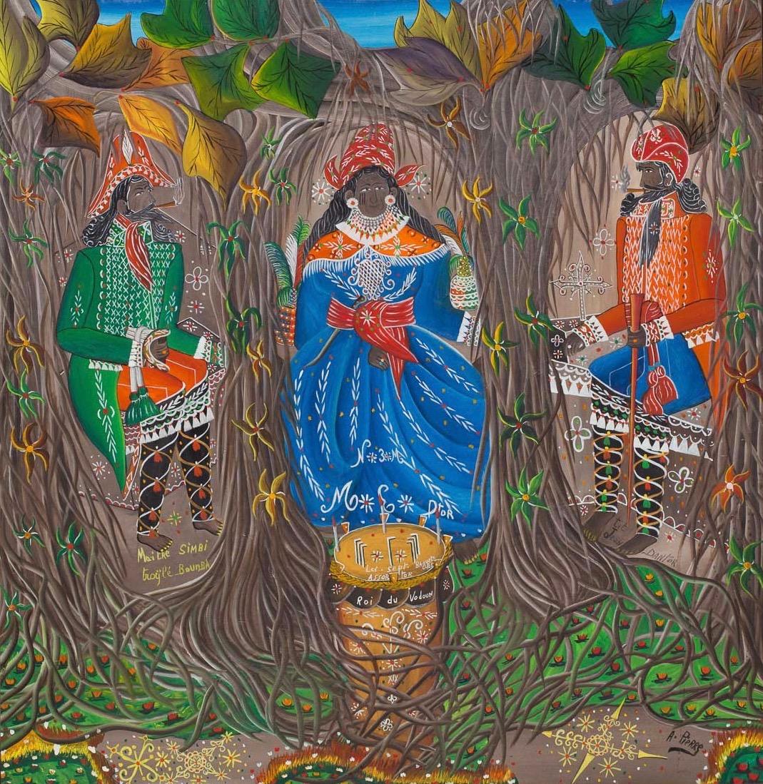 Roi de Voudon (Royalty of Vodou) Haitian Art, Haiti - Painting by André Pierre
