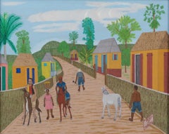 Vintage ur la route de Carrefour des Peres, Haitian Art, Haiti