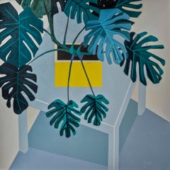 Monstera-Deliciosa, Isometric - Contemporary Still Life Painting by Donald Macle