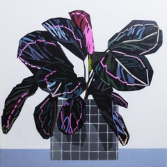 Calathea- Roseopicta - Contemporary Still Life Painting by Donald Maclean