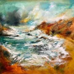 Kearvaig Beach - Contemporary Seascape Painting by Mark McCallum