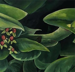 Sweet Amber in the Woodland - Contemporary Nature Painting by Katie Litton