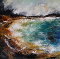 Scarista Bay, Isle of Harris - Contemporary seascape Painting by Mark McCallum