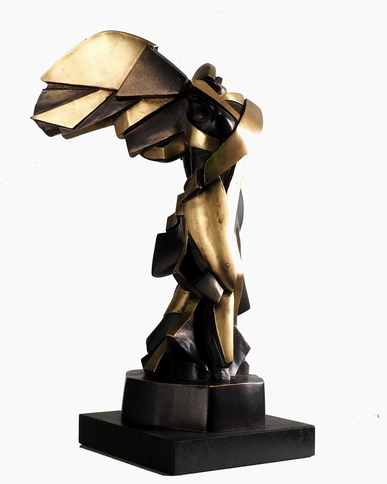 Harmony of Samothrace Big - Miguel Guía Cubist Bronze layer Sculpture 3