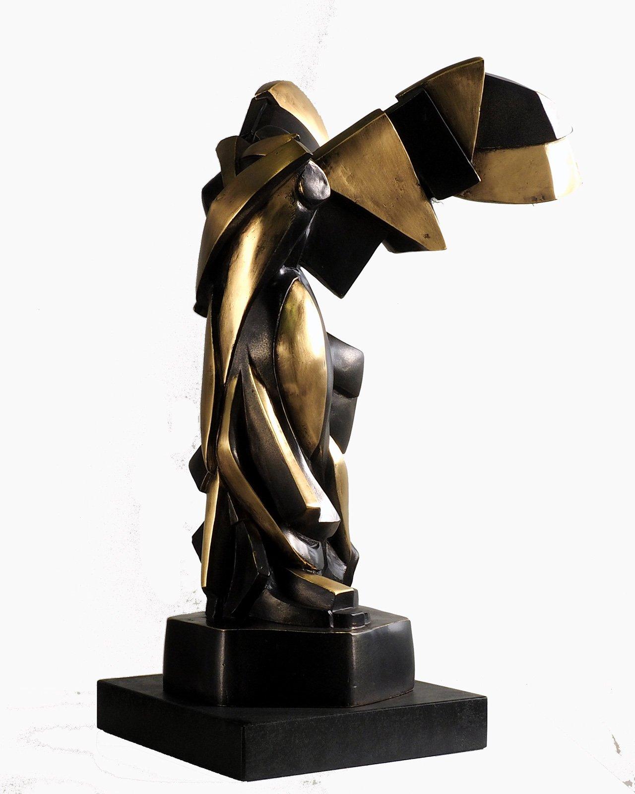 Harmony of Samothrace Big - Miguel Guía Cubist Bronze layer Sculpture 4