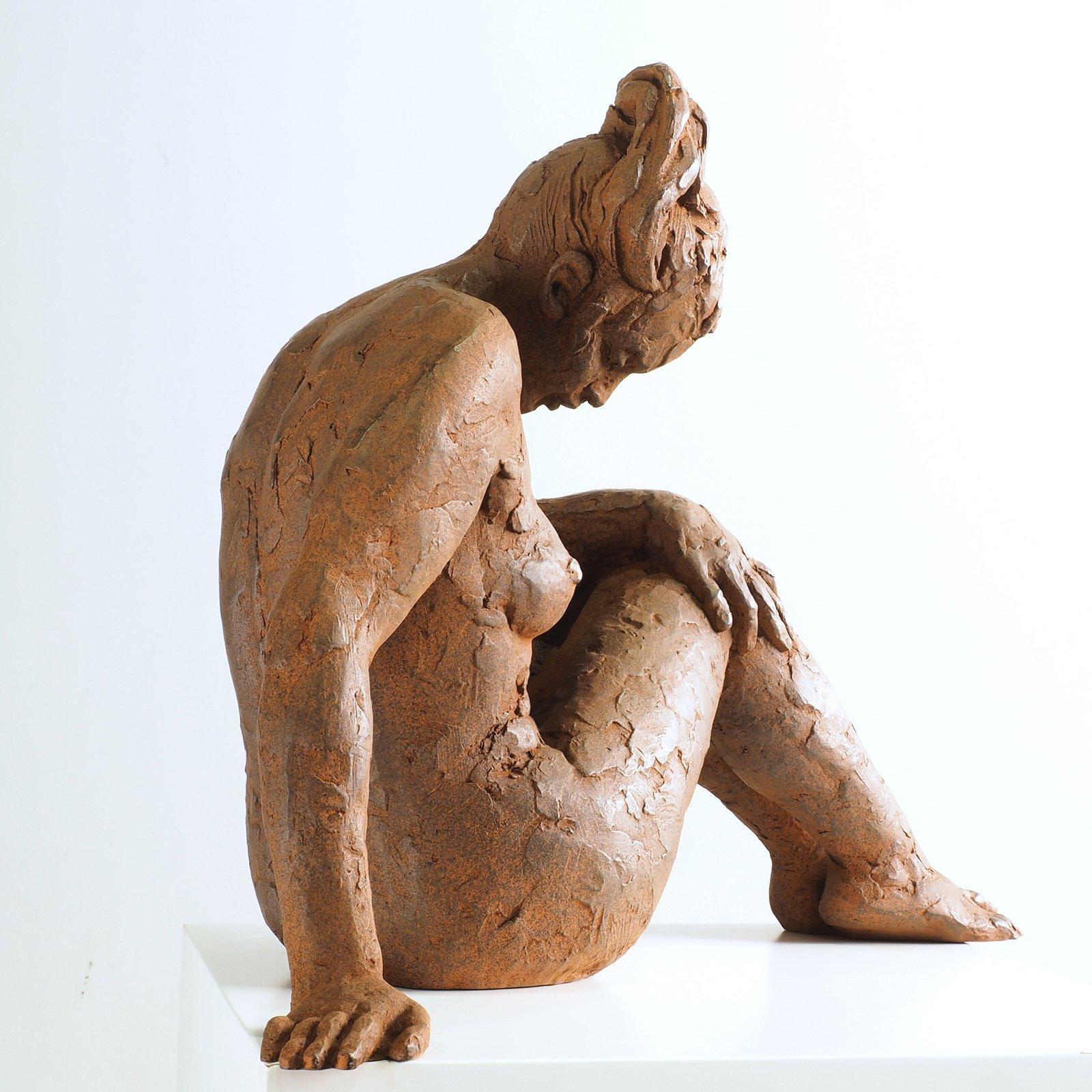 Big Act of Naked Woman - Martín Duque Impressionist Bronze layer Sculpture For Sale 2