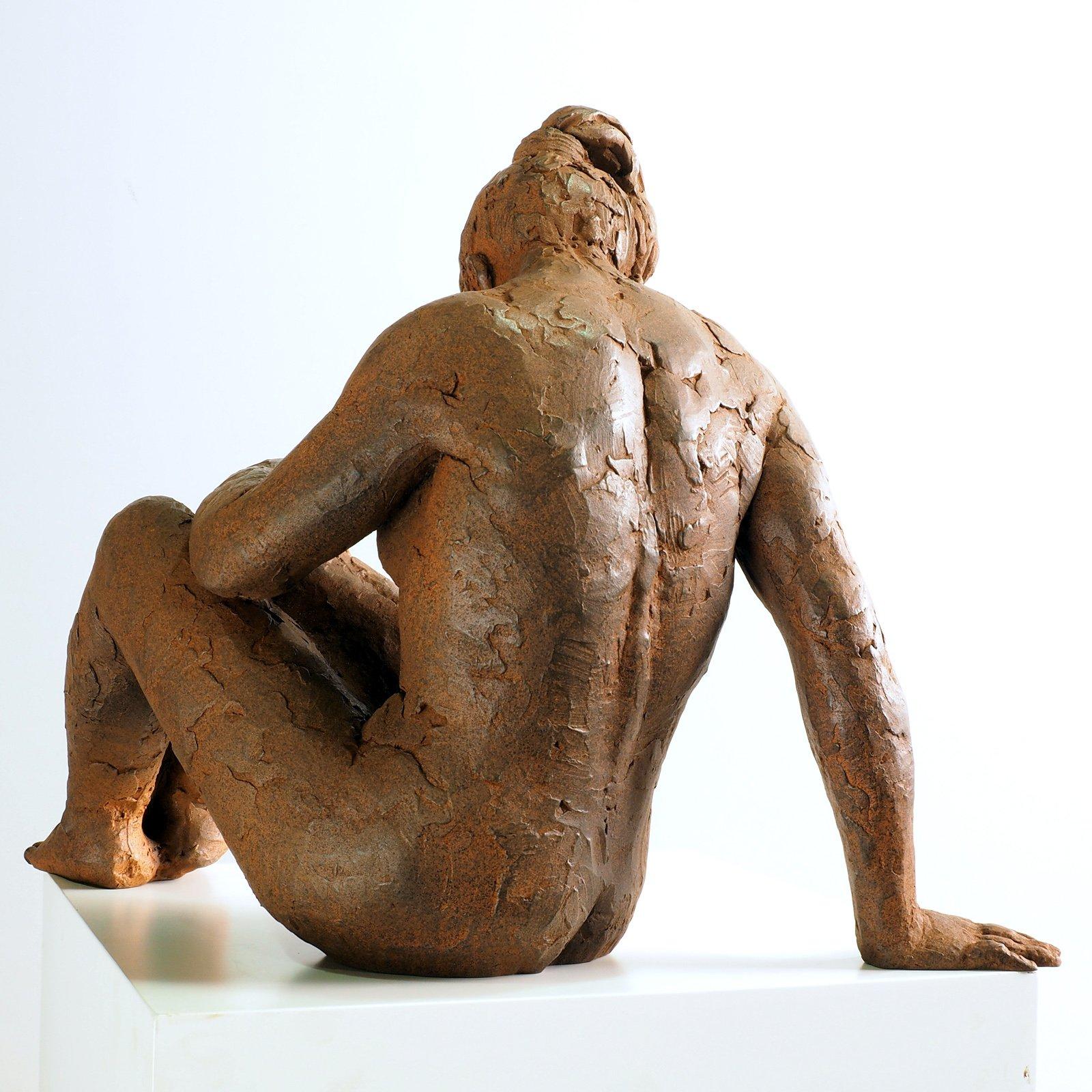 Big Act of Naked Woman - Martín Duque Impressionist Bronze layer Sculpture For Sale 3