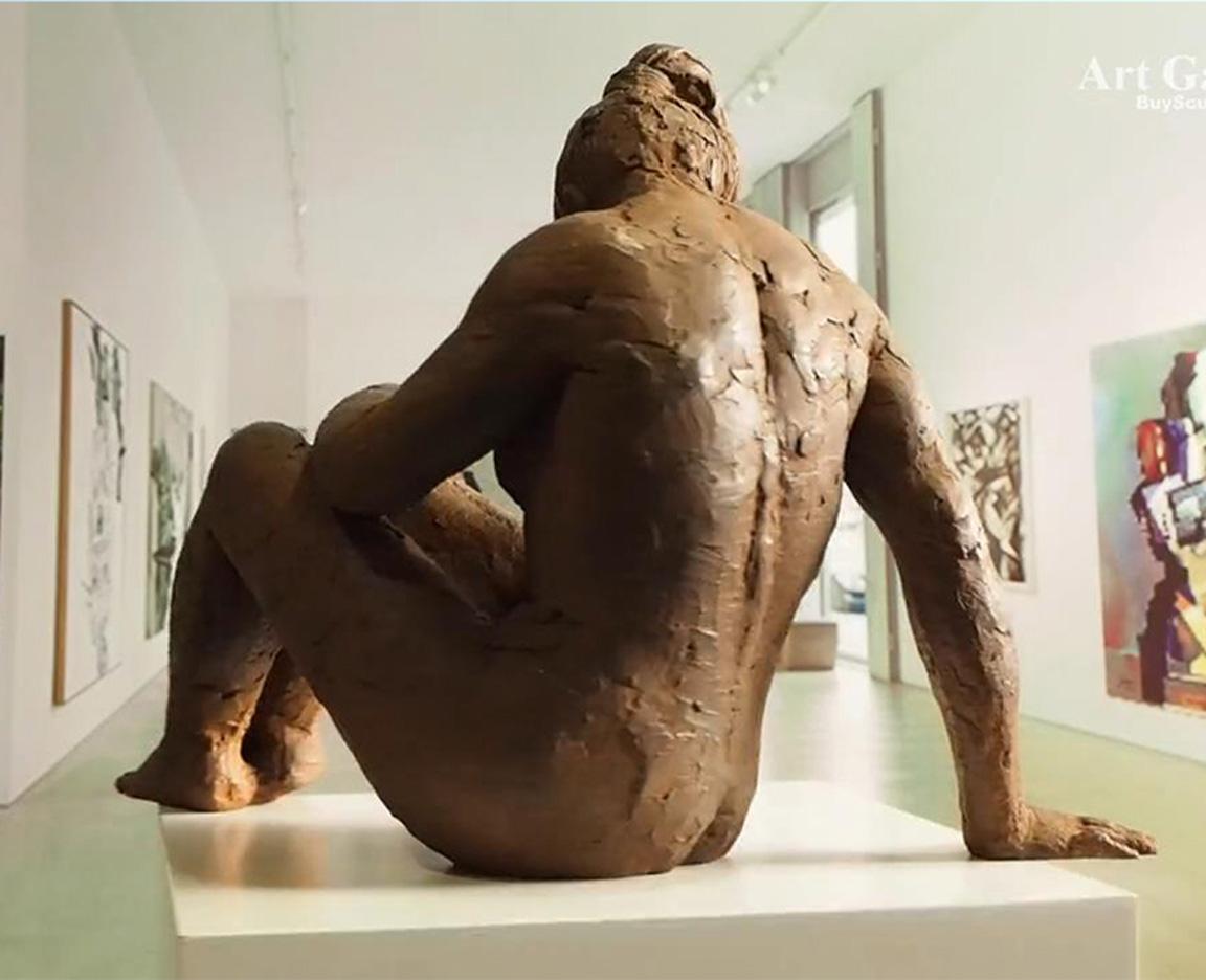 Big Act of Naked Woman - Martín Duque Impressionist Bronze layer Sculpture For Sale 7