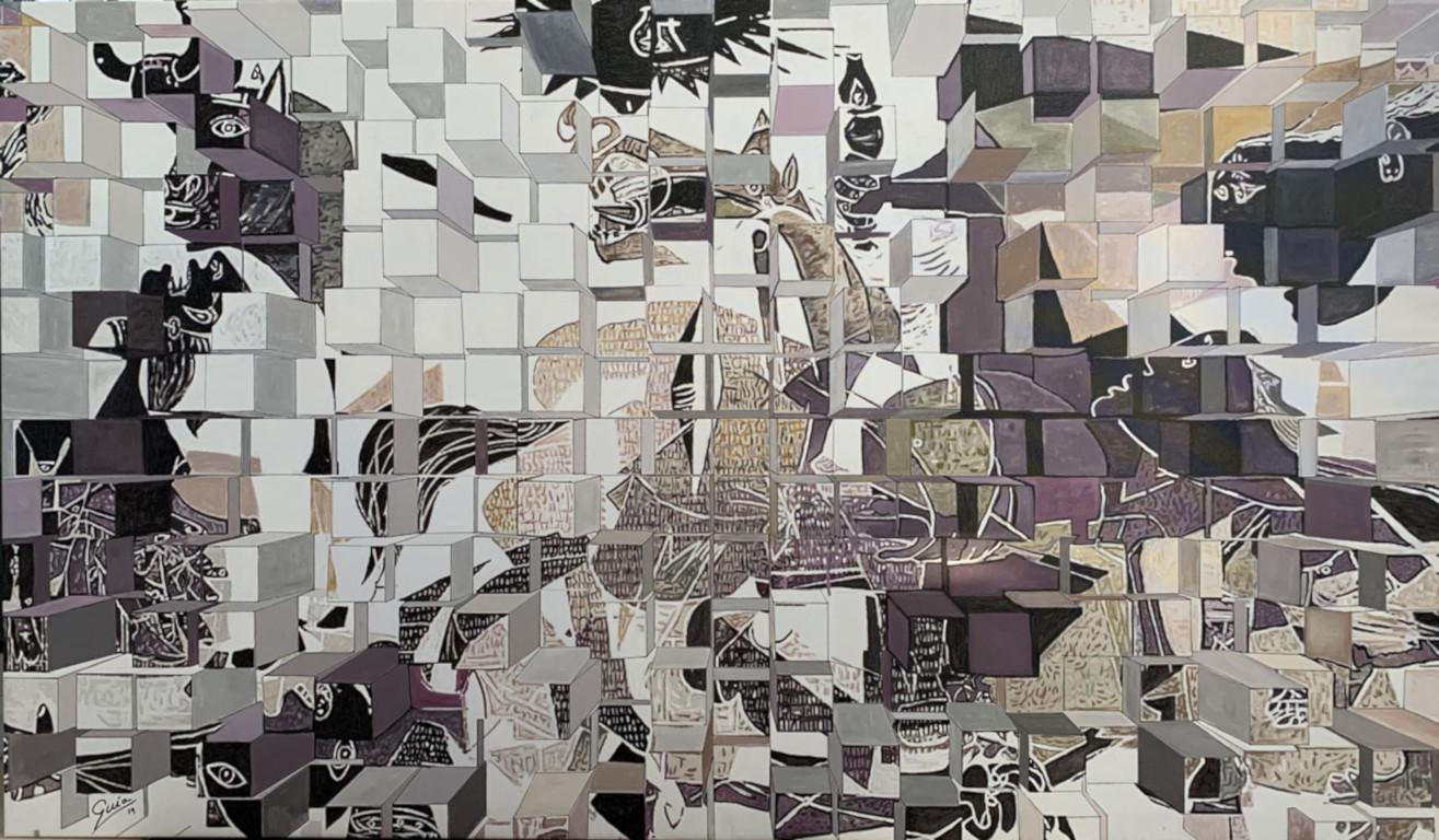 Cubist Paint "Reassembling The Cubism" by Miguel Guía.

Miguel Guía reinterprets Picasso's Guernica, a very personal contribution of Cubism, giving it an extra strength and a new language. Painted in acrylic on canvas achieves a very suggestive