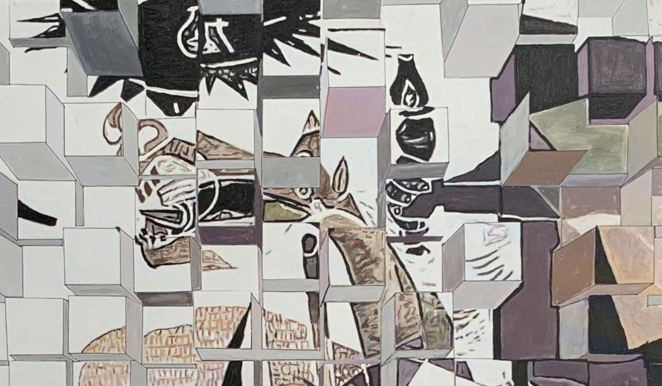 Reassembling The Cubism - Miguel Guía Cubist Acrylic Paint on Canvas 3