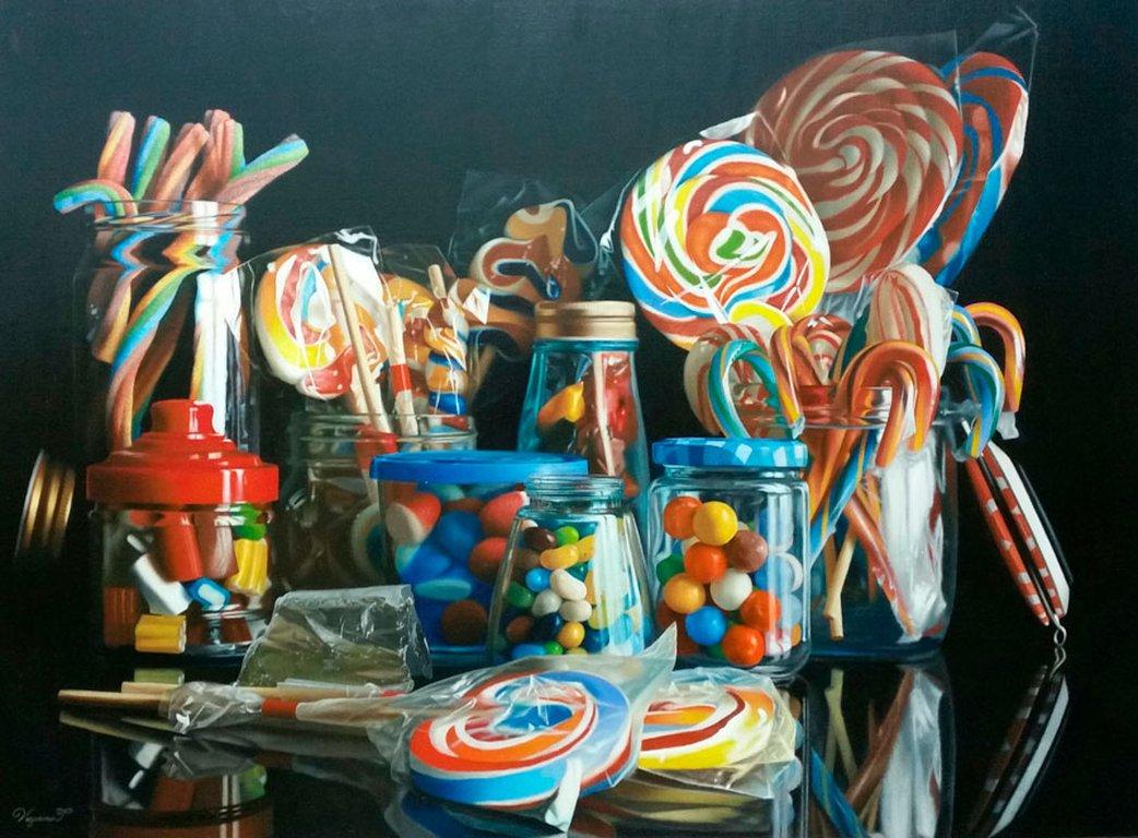 candy cane oil pastel