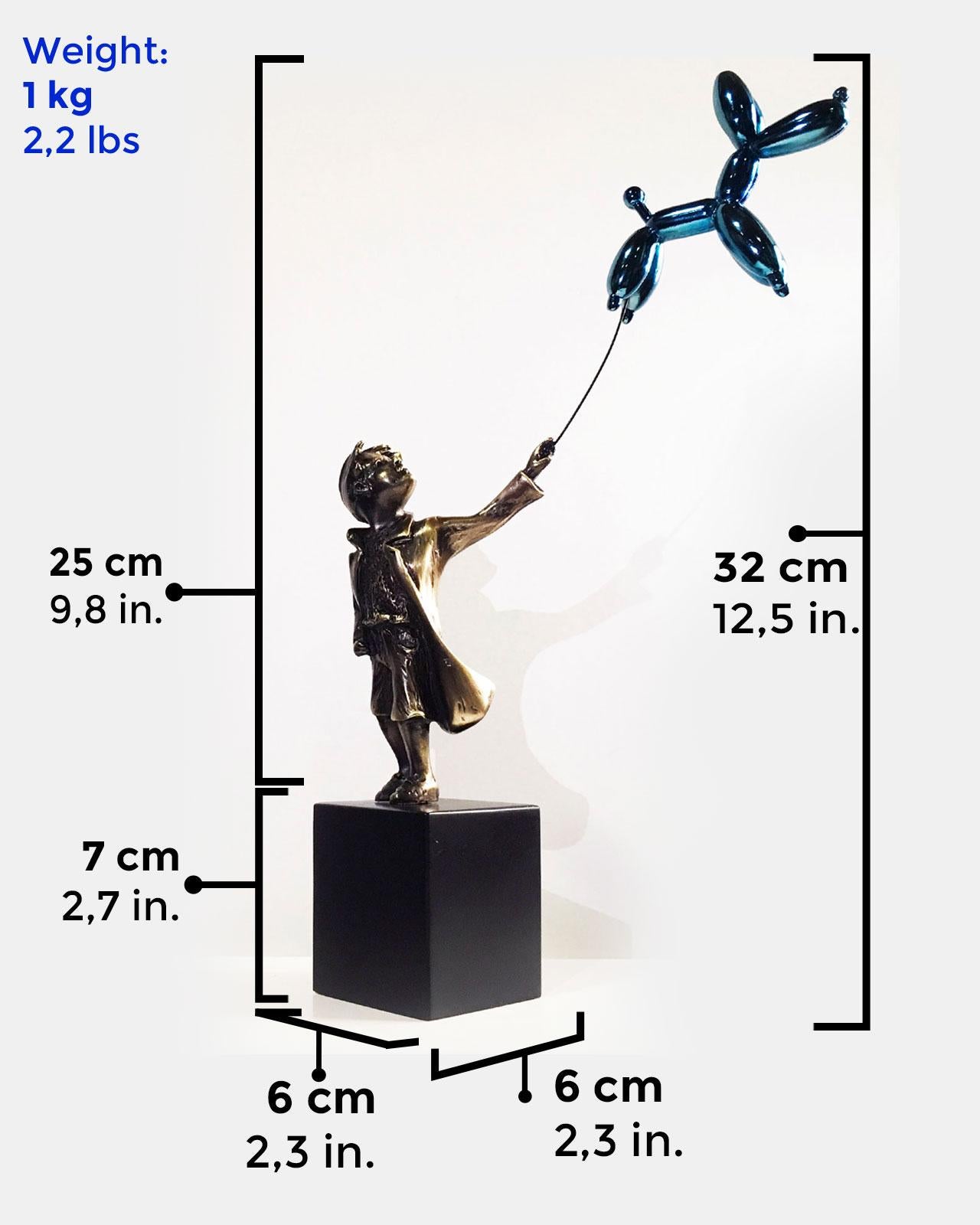 Child with balloon dog - Miguel Guía Street Art Cast bronze Sculpture 4