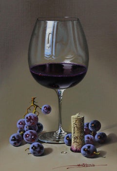 Red Wine - Mulio Oil painting on Board Realism