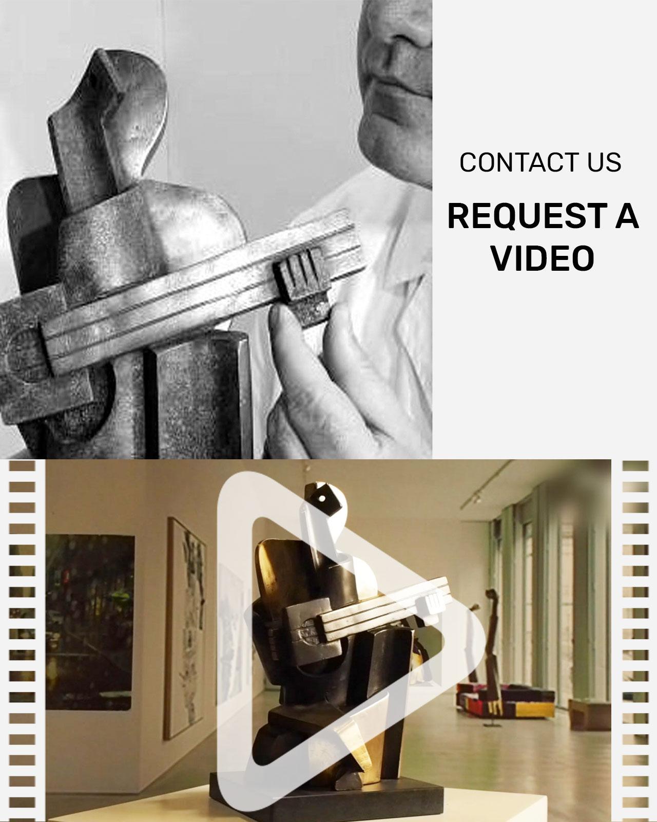 Big Guitarist Arlequin - Miguel Guía Cubist Bronze layer Sculpture 2