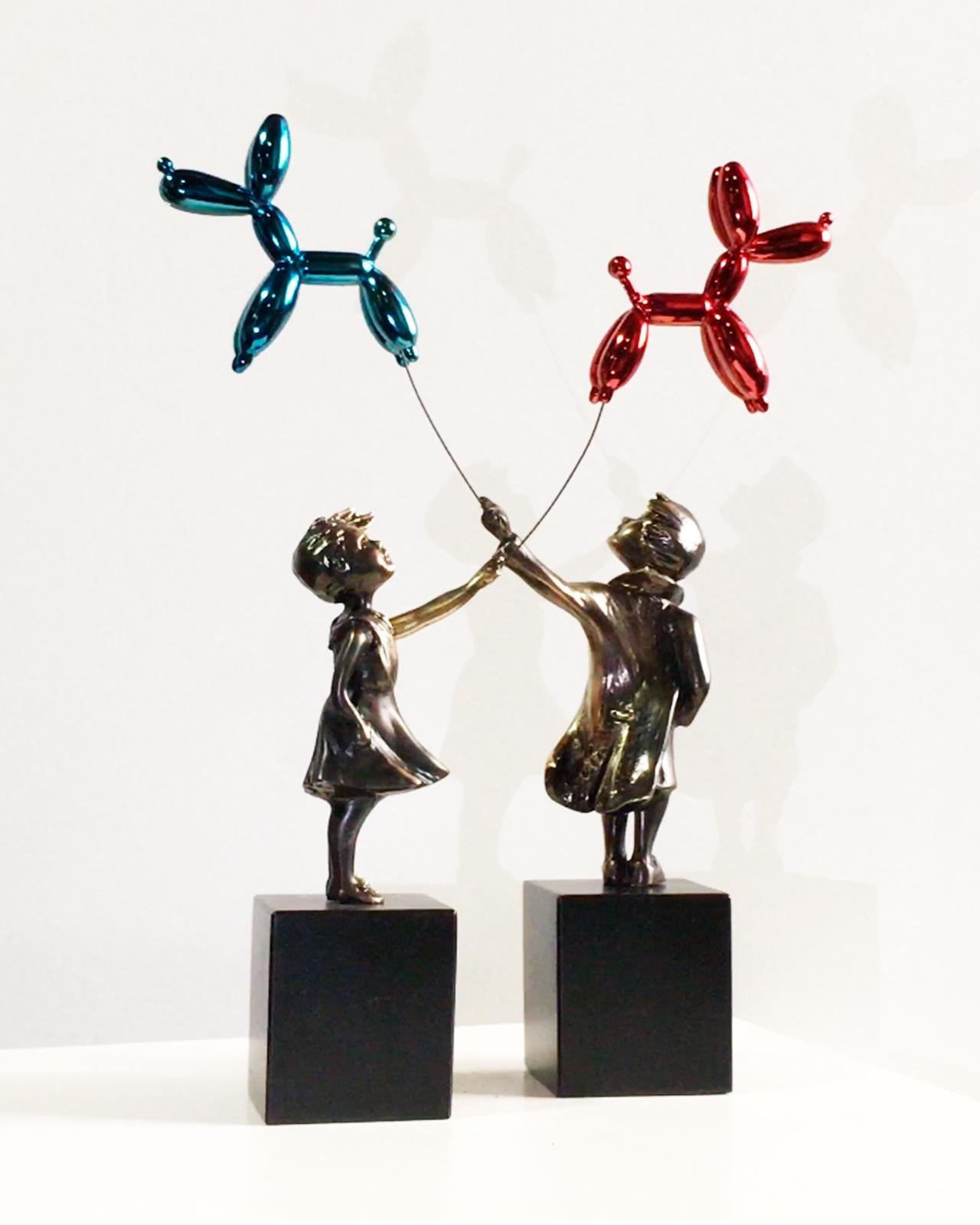 Girl with balloon dog Big – Miguel Guía Street Art Cast bronze Sculpture Big 13