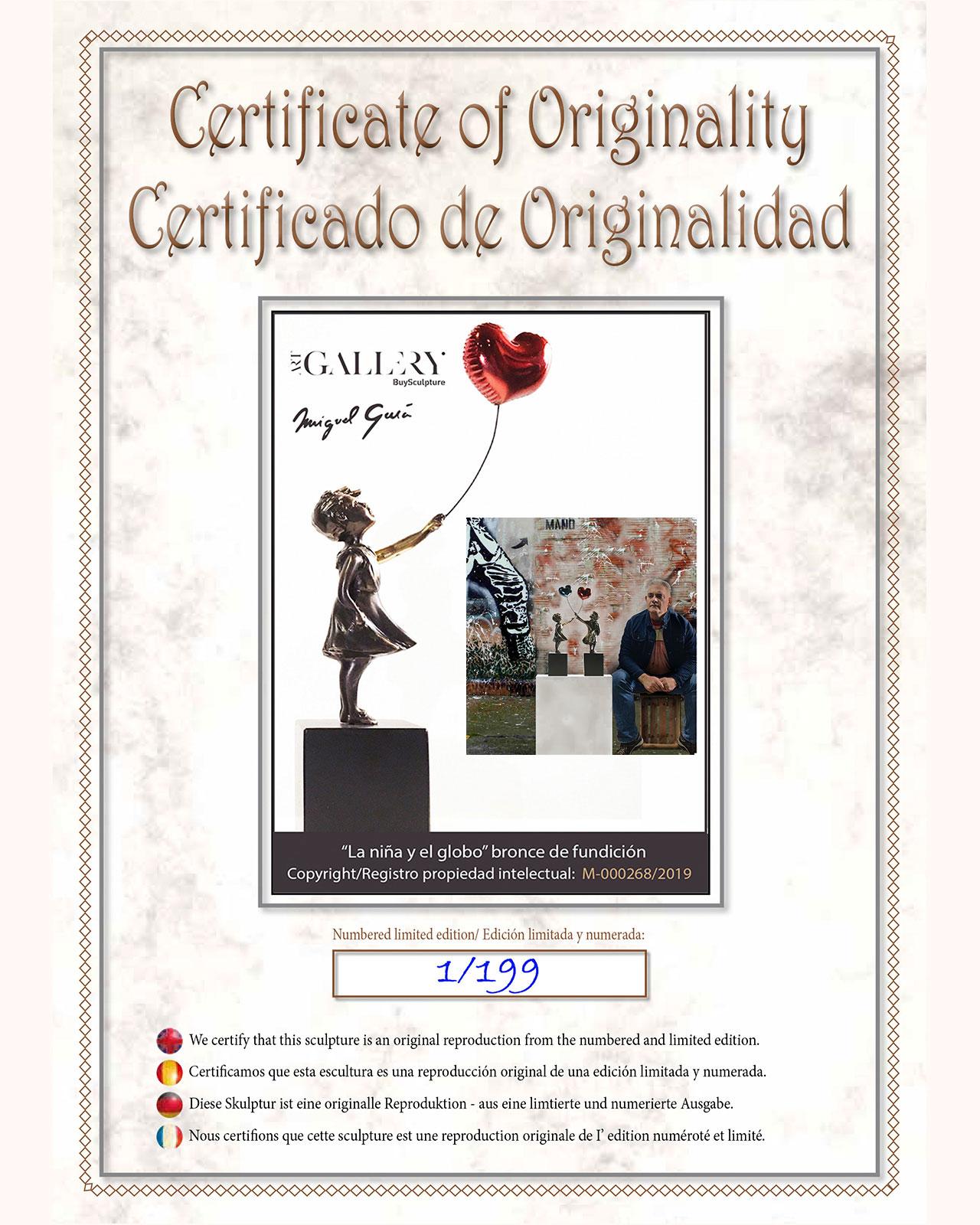 Girl with red balloon - Miguel Guía Street Art Cast bronze Sculpture 8