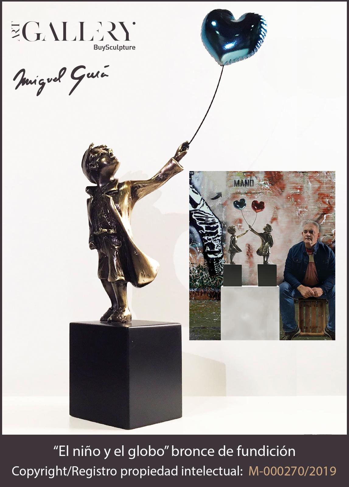 A boy with balloon Big - Miguel Guía Street Art Cast bronze Sculpture 8