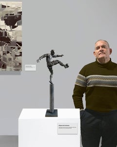 Zidane goal pillar - Miguel Guía Constructivist Cast bronze Sculpture