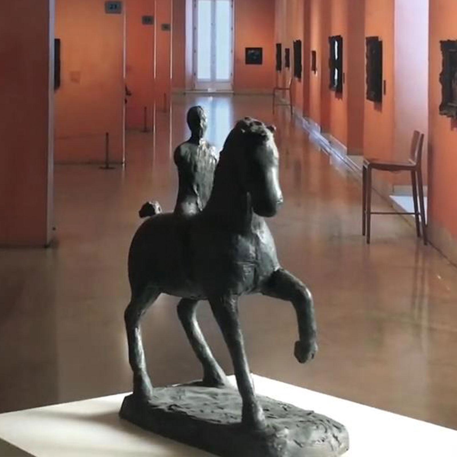 Child with horse - Martín Duque Impressionist Bronze layer Sculpture For Sale 7