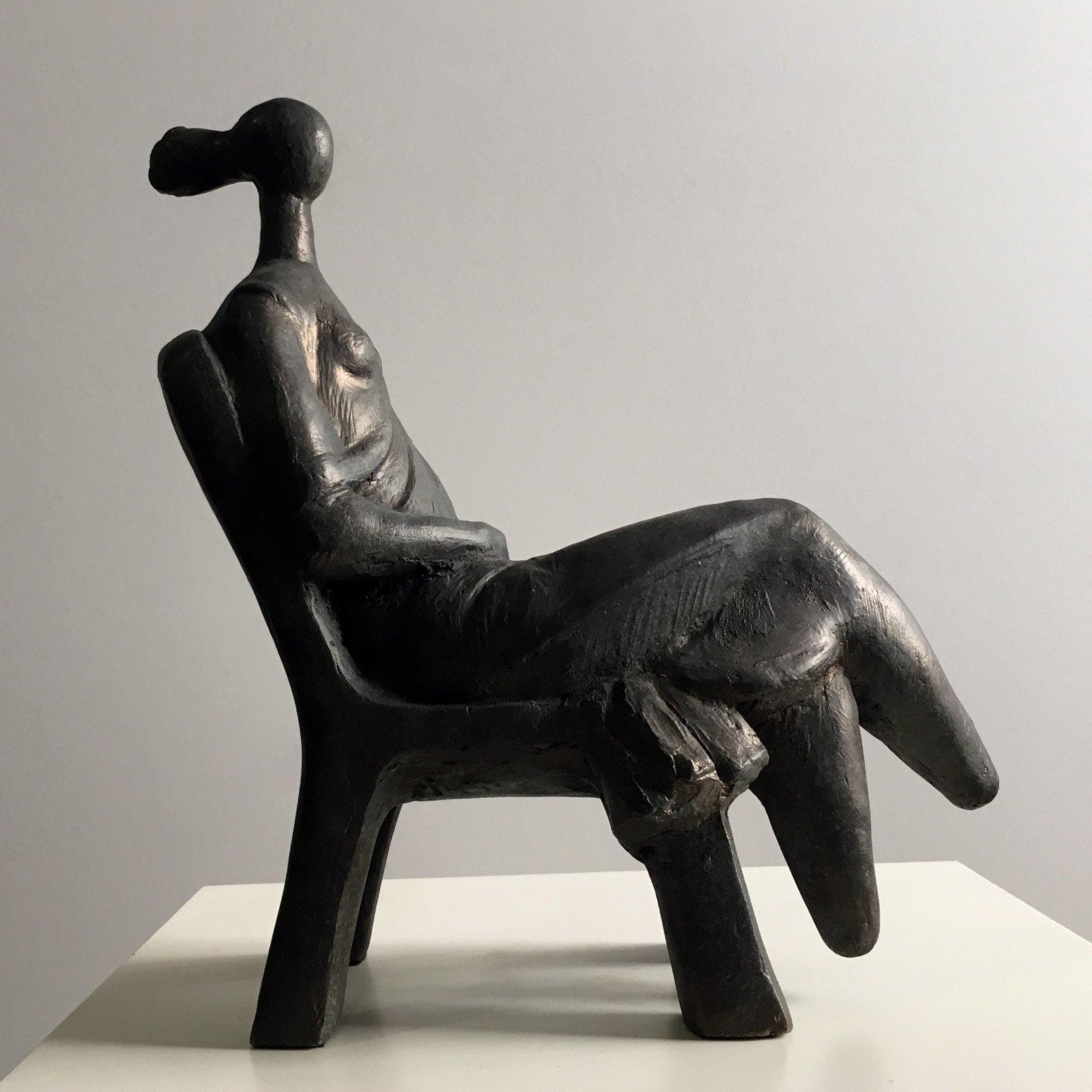 The Wait - Martín Duque Impressionist Bronze layer Sculpture For Sale 1