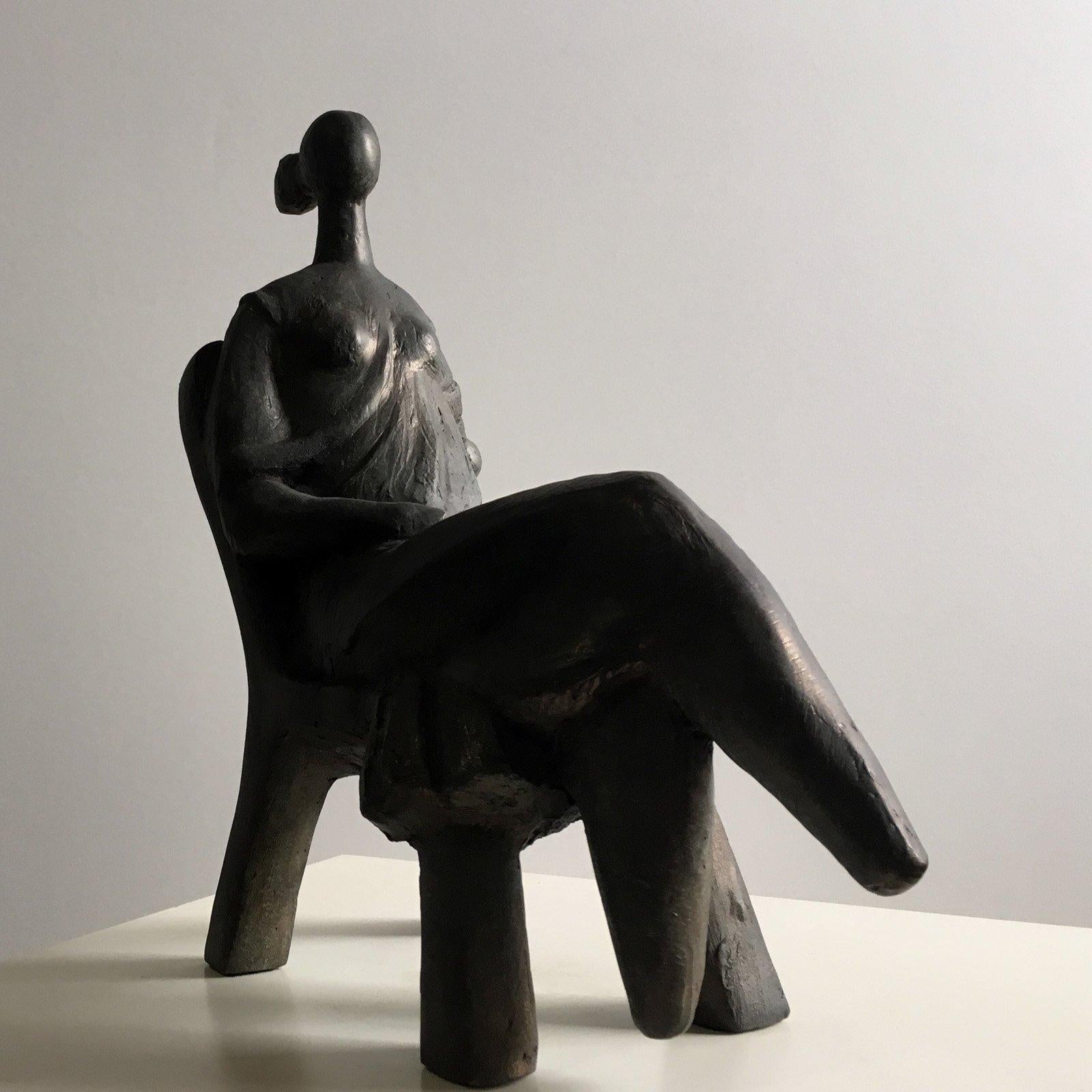 The Wait - Martín Duque Impressionist Bronze layer Sculpture For Sale 2