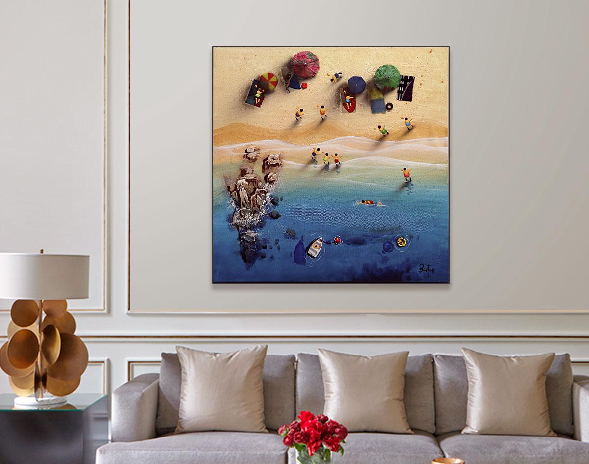 Summer Paradise #7 - Bartus Mixed media 3D on canvas Neo-Expressionist 6