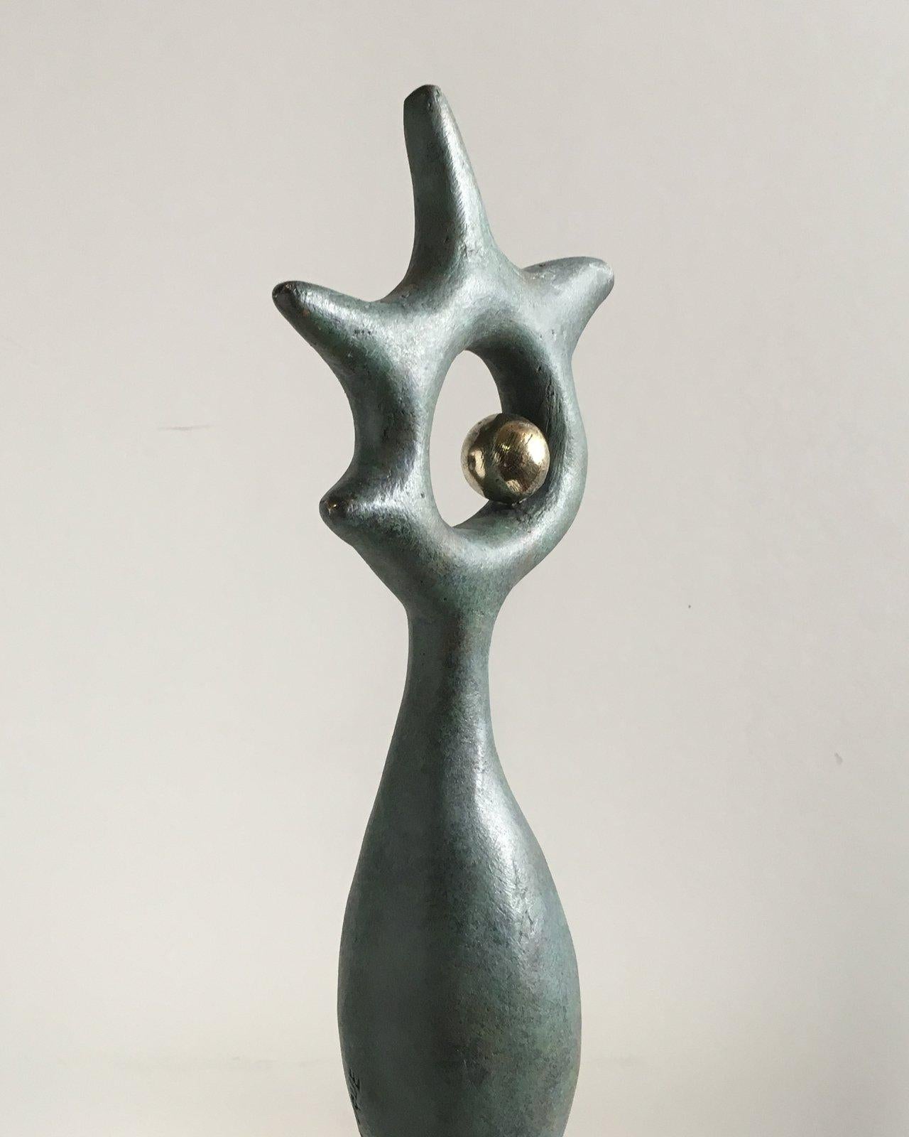 Bird and Star - Martín Duque Impressionist Bronze layer Sculpture For Sale 2