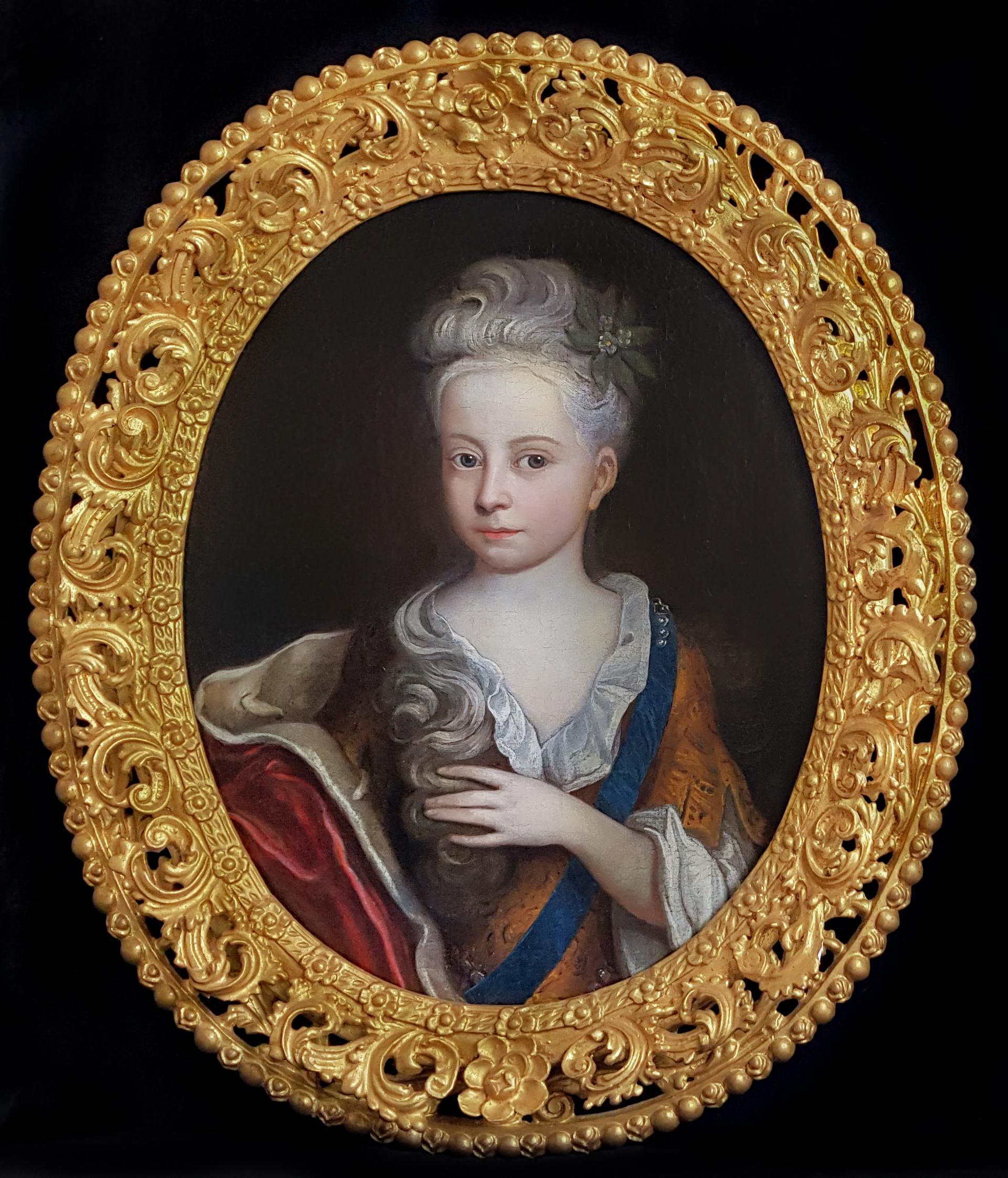 Circle of Jean-Baptiste van Loo (1684-1745) Portrait Painting - Portrait of a Young Girl