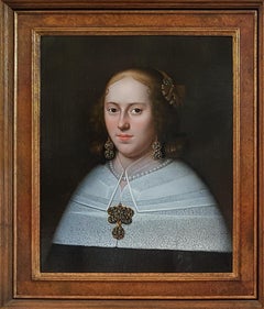 Dutch School Portrait of Brigitta de Groot (1659-1686), Lady Antique Painting