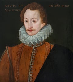 Portrait of George Peele (c.1557-c.1596), Very early Elizabethan panel