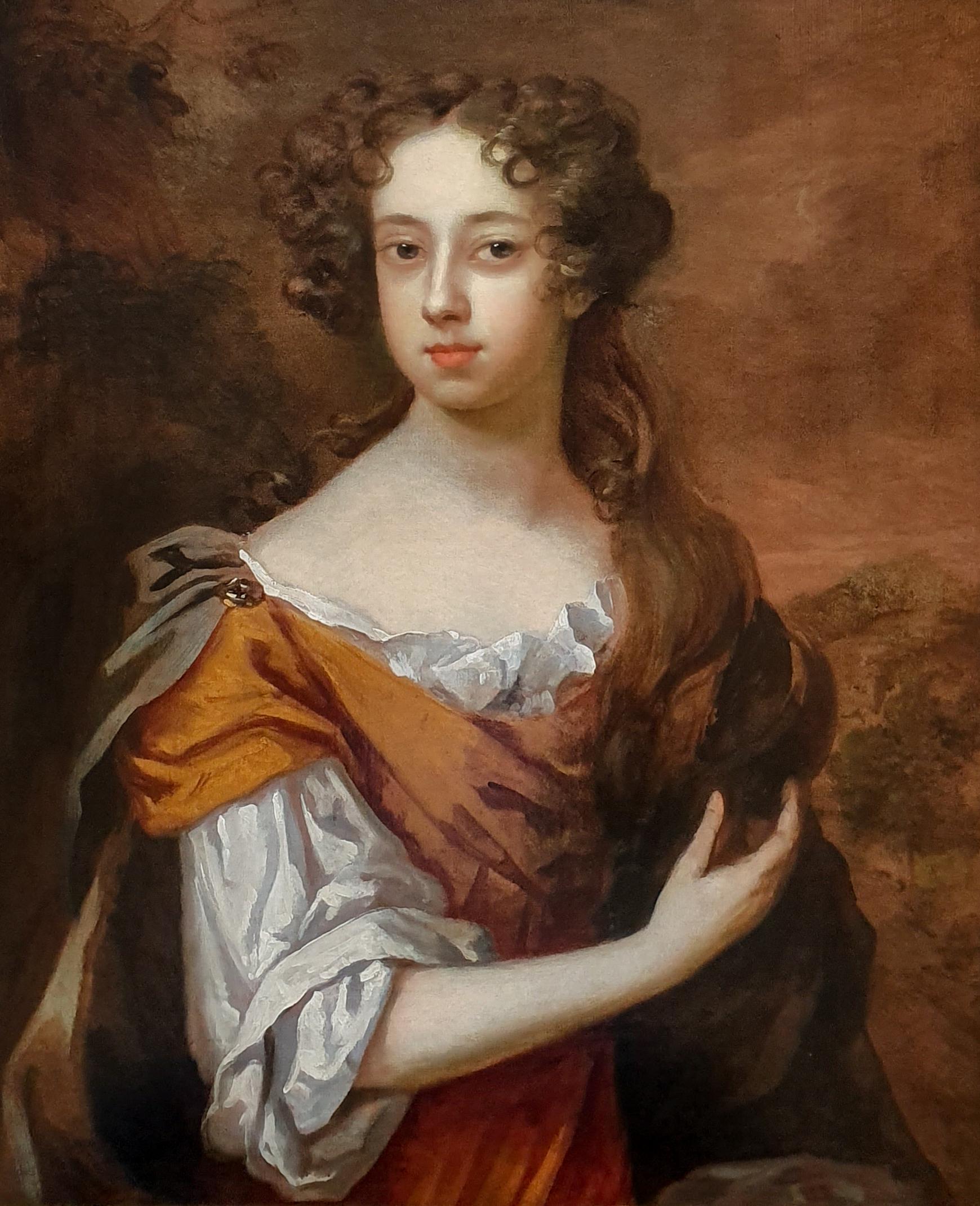Portrait of Lady Leigh (1658-1705) - Painting by Circle of Peter Lely
