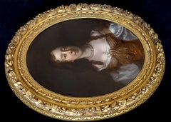 PORTRAIT einer Dame:: Ende des 17. Jahrhunderts:: fein geschnitzter Rahmen